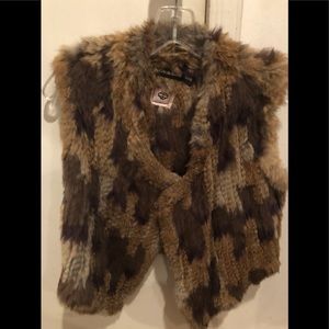 Antik Batik multi colored  Fur Vest!